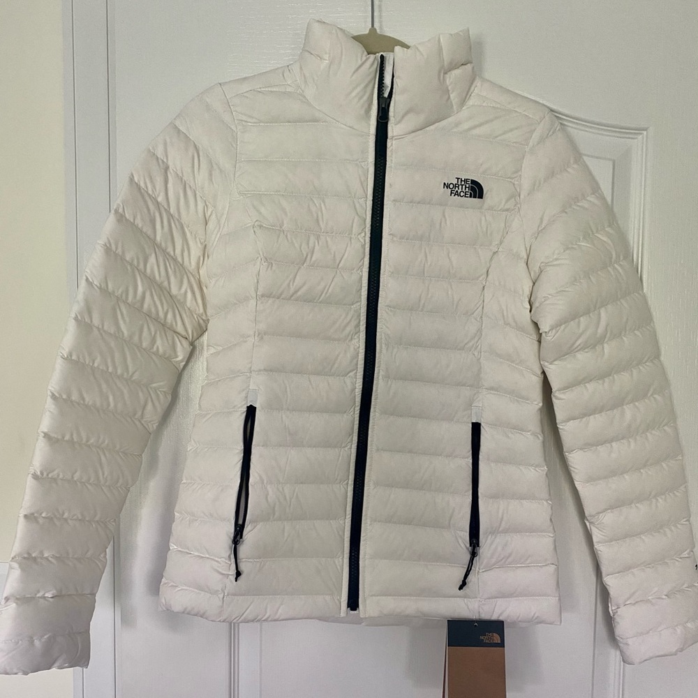 The North Face white down slim fit jacket